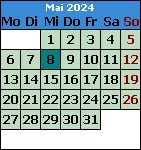 Kalender und aktueller Tag